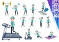 Flat type man Blue green Sportswear_exercise