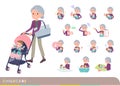 Flat type Purple clothes grandma_childcare Royalty Free Stock Photo