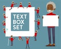 Flat type red high neck old man black_text box Royalty Free Stock Photo