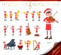 Flat type Santa Claus Costume mom_classic music Royalty Free Stock Photo