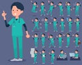 Flat type surgical operation green wear men_1 Royalty Free Stock Photo