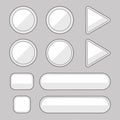 Flat UI button set with round, square, and play icons for web and app design Royalty Free Stock Photo