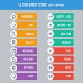 Flat UI design elements - set of basic web icons Royalty Free Stock Photo