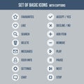 Flat UI design elements - set of basic web icons Royalty Free Stock Photo