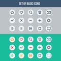 Flat UI design elements - set of basic web icons Royalty Free Stock Photo