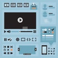 Flat UI design elements set for web and mobile Royalty Free Stock Photo