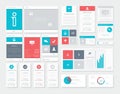 Flat Ui Infographics Vector Kit. Mobile Data Visualization Pack.