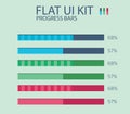 Flat UI KIT progress bars design template Royalty Free Stock Photo