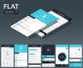 Flat UI Mobile Design Template Royalty Free Stock Photo