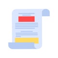 Flat Unfolded Paper Document Icon