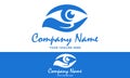 Blue Color Abstract Care Eye Logo Design Royalty Free Stock Photo