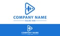 Blue Color Abstract Techno Triangle Wave Logo Design