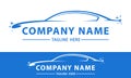 Blue Color Shiny Automotive Car Wash Logo Design Royalty Free Stock Photo