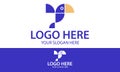 Blue Color Simple Abstract Toucan Bird or Parrot Logo Design Royalty Free Stock Photo