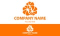 Orange Color Abstract Shell Logo Design