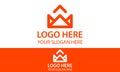 Orange Color Simple Line Art Mail Send Logo Design Royalty Free Stock Photo