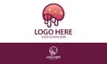 Red Color abstract jellyfish cartoon logo design Royalty Free Stock Photo