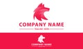 Red Color Fox Dog Head Logo Design Royalty Free Stock Photo