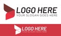 Red Color Simple Shape Arrow Next Logo Design Royalty Free Stock Photo