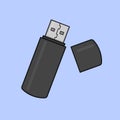 Flat USB memory Flash Drive Icon Vector Illustration PC Royalty Free Stock Photo