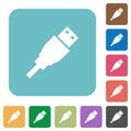 Flat USB plug icons Royalty Free Stock Photo