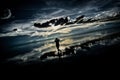 Flat uyuni salt and desert , infinite mirror and water, blue, sunset, landscape, siluettes, storms, beautiful, awesome, paradise,