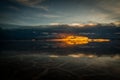 Flat uyuni salt and desert , infinite mirror and water Royalty Free Stock Photo