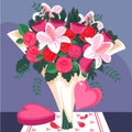 flat valentine day flowers design vector illustration design vector illustration