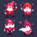 flat valentine day gnomes collection design vector illustration design vector illustration