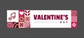 Flat valentine horizontal banner design vector