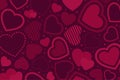 Flat valentine`s day background