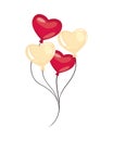 flat valentines hearts ballons