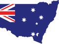 Flag map of NEW SOUTH WALES, AUSTRALIA Royalty Free Stock Photo