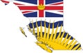 Flag map of BRITISH COLUMBIA, CANADA Royalty Free Stock Photo