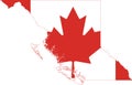 Flag map of BRITISH COLUMBIA, CANADA Royalty Free Stock Photo