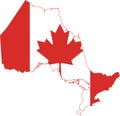 Flag map of ONTARIO, CANADA