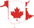 Flag map of NEW BRUNSWICK, CANADA