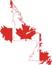 Flag map of NEWFOUNDLAND AND LABRADOR, CANADA