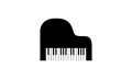 Flat vector of black abstract piano with cut out keys Royalty Free Stock Photo