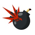 Flat Vector Bomb blast Icon and explosion