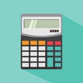 Flat vector calculator icon isolated on color background, electronic calculator flat design vector.