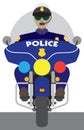 Flat Vector Motorcycle Cop Royalty Free Stock Photo