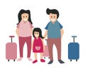 Flat vector character design with family holiday theme