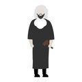 Flat vector character judge with a hammer. Profession judge. Isolate on a white Royalty Free Stock Photo
