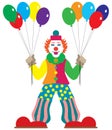 Flat Vector Clown with balloons Royalty Free Stock Photo