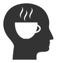 Flat Vector Coffee Thinking Icon