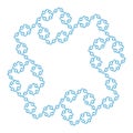 Flat Vector Computer Generated Koch L-system Branching Fractal Generative Art