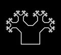 Flat Vector Computer Generated L-system Branching Fractal - Pythagorean Tree Generative Art