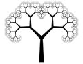 Flat Vector Computer Generated L-system Branching Fractal - Pythagorean Tree Generative Art