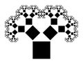 Flat Vector Computer Generated L-system Branching Fractal Pythagorean Tree - Generative Art